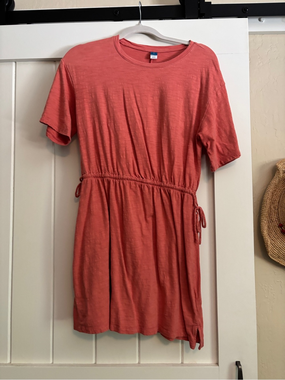 Old Navy Medium Coral Crewneck Tee Dress